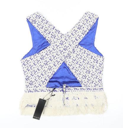 Womens UK Size S Drole de copine Blue Basic Blouse