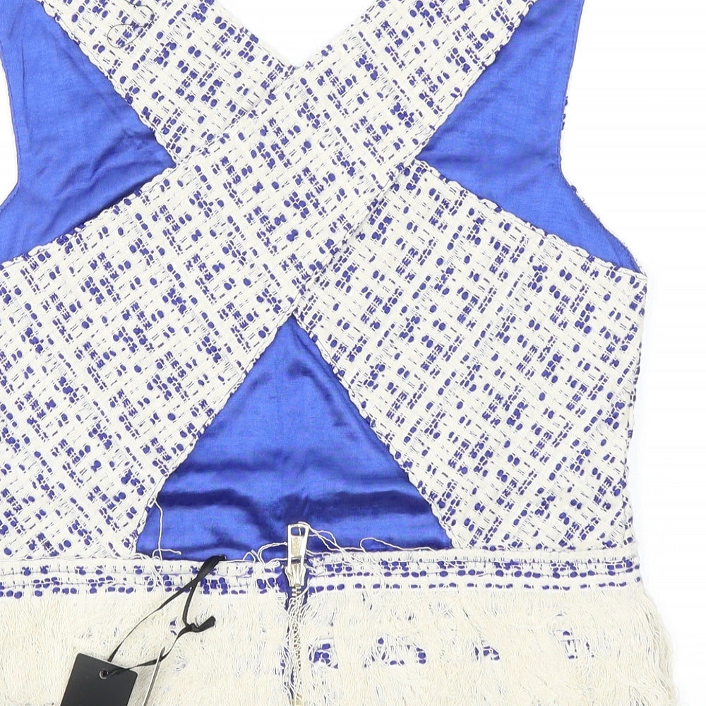 Womens UK Size S Drole de copine Blue Basic Blouse