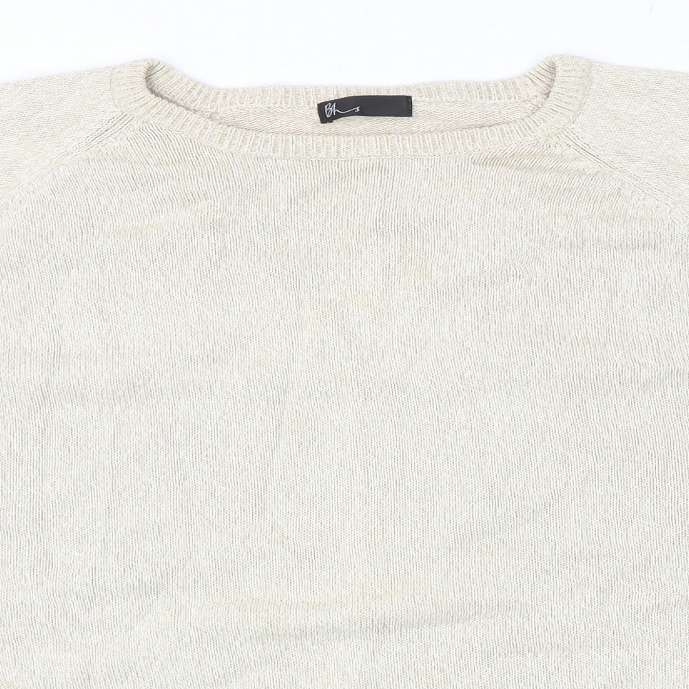 BHS Womens Beige Round Neck Cotton Pullover Jumper Size 2XL