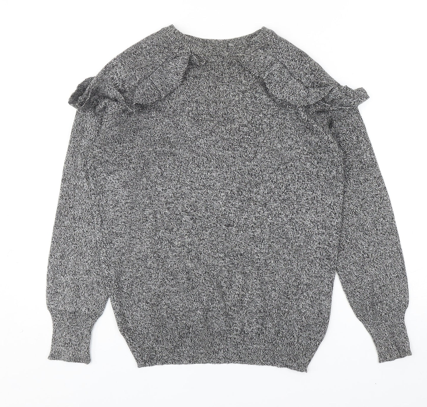 b.young Womens Grey Round Neck Viscose Pullover Jumper Size S