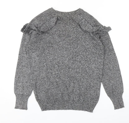 b.young Womens Grey Round Neck Viscose Pullover Jumper Size S