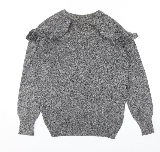 b.young Womens Grey Round Neck Viscose Pullover Jumper Size S