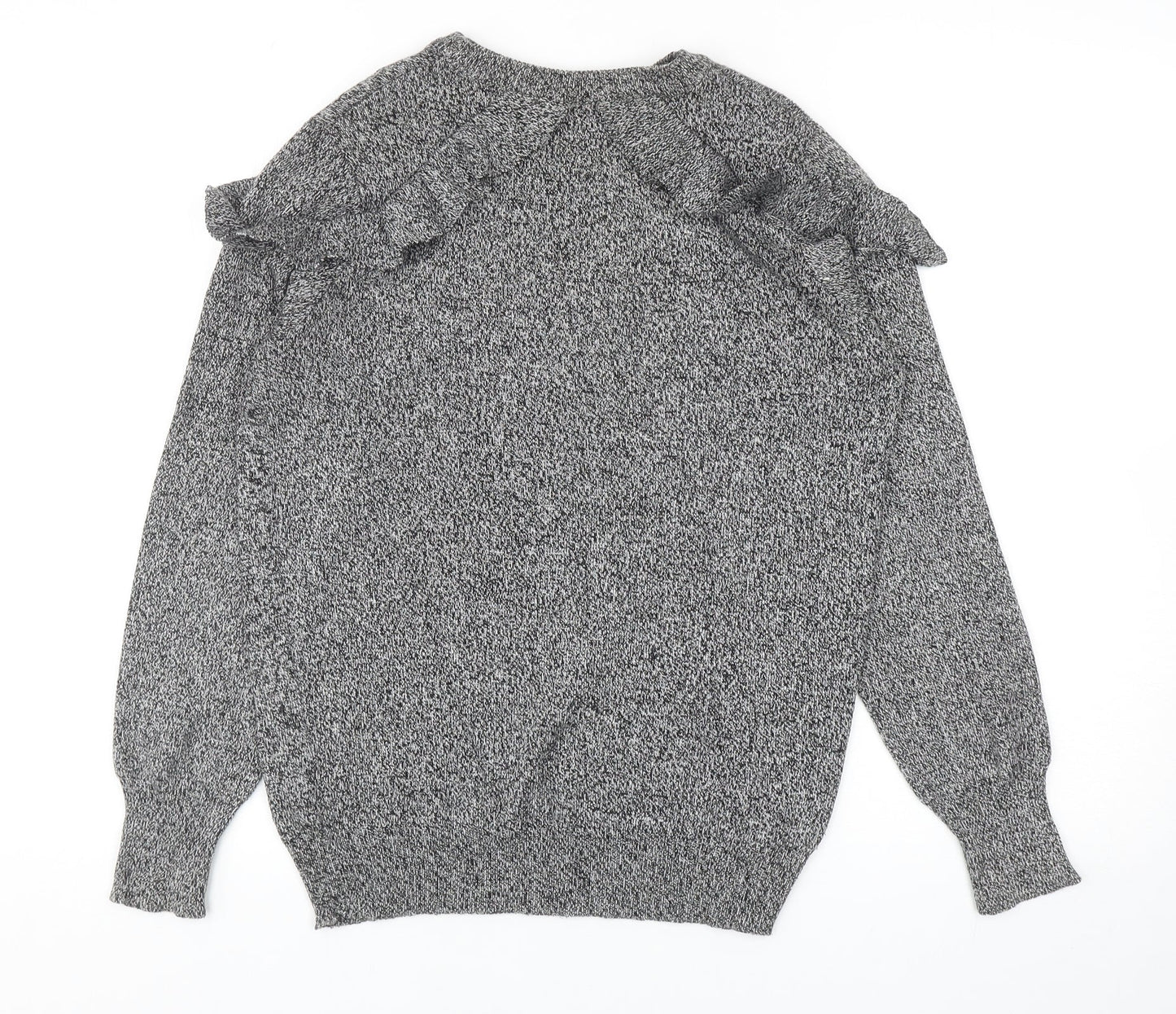 b.young Womens Grey Round Neck Viscose Pullover Jumper Size S