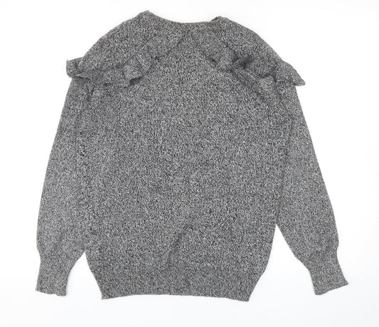 b.young Womens Grey Round Neck Viscose Pullover Jumper Size S