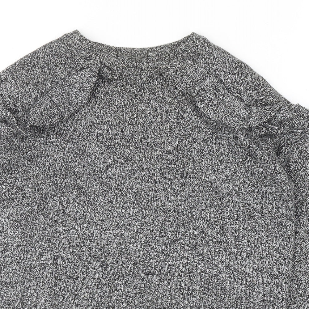 b.young Womens Grey Round Neck Viscose Pullover Jumper Size S