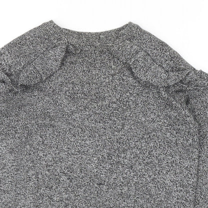 b.young Womens Grey Round Neck Viscose Pullover Jumper Size S