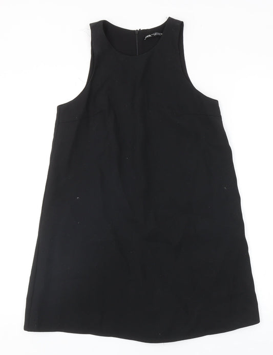 Zara Womens Black Polyester Playsuit One-Piece Size XS Zip