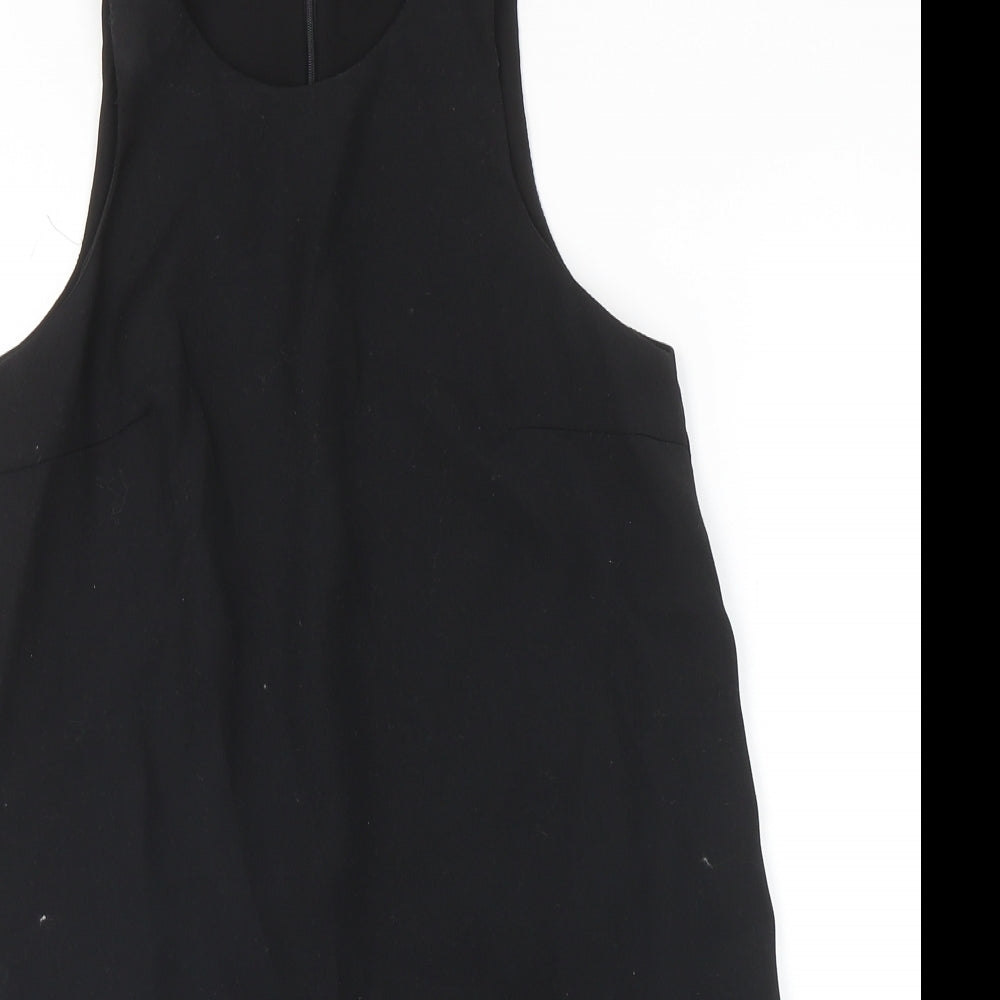 Zara Womens Black Polyester Playsuit One-Piece Size XS Zip