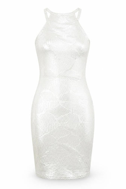River Island Womens Gold Geometric Polyester Bodycon Size 8 Round Neck Pullover