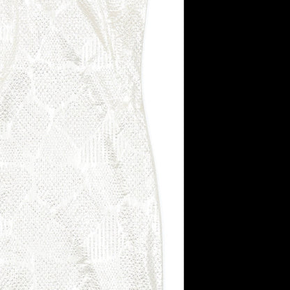River Island Womens Gold Geometric Polyester Bodycon Size 8 Round Neck Pullover