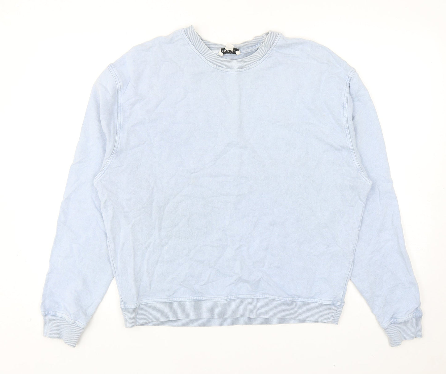 Topshop Womens Blue Cotton Pullover Sweatshirt Size S Pullover