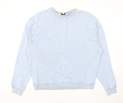 Topshop Womens Blue Cotton Pullover Sweatshirt Size S Pullover