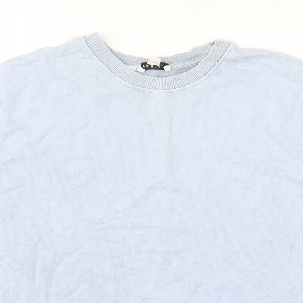 Topshop Womens Blue Cotton Pullover Sweatshirt Size S Pullover