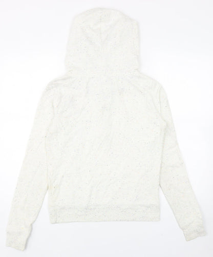 PINK Womens Ivory Cotton Pullover Hoodie Size S Zip