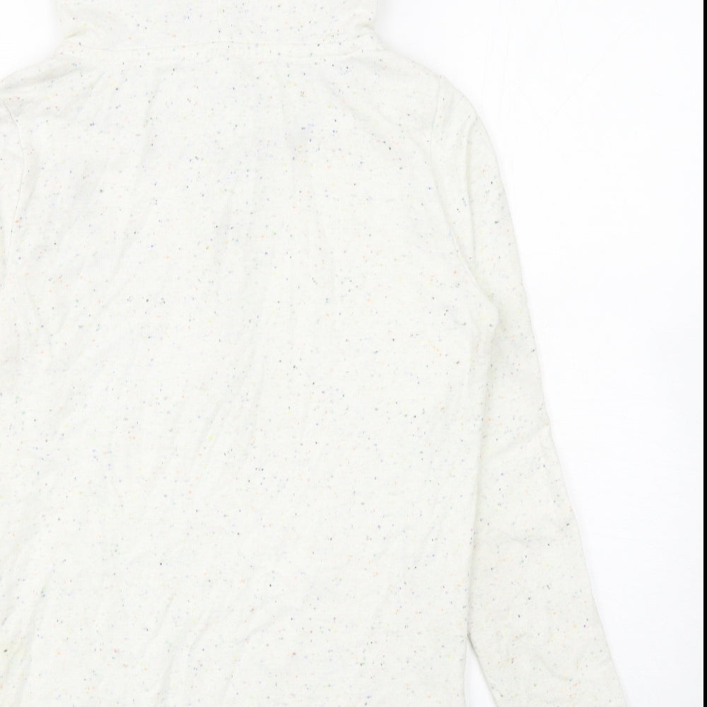 PINK Womens Ivory Cotton Pullover Hoodie Size S Zip