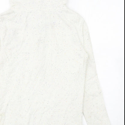 PINK Womens Ivory Cotton Pullover Hoodie Size S Zip