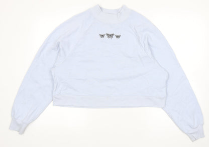 Hollister Womens Blue Cotton Pullover Sweatshirt Size M Pullover - Butterfly