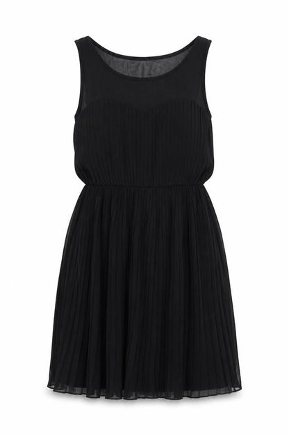 Miso Womens Black Polyester Tank Dress Size 10 Boat Neck Zip
