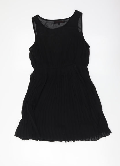 Miso Womens Black Polyester Tank Dress Size 10 Boat Neck Zip