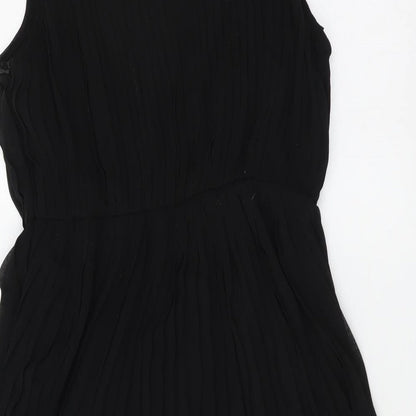 Miso Womens Black Polyester Tank Dress Size 10 Boat Neck Zip