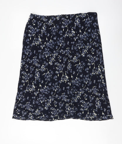 Precis Womens Blue Geometric Viscose Flare Skirt Size 16