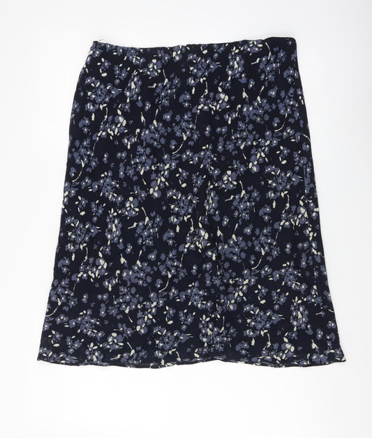 Precis Womens Blue Geometric Viscose Flare Skirt Size 16