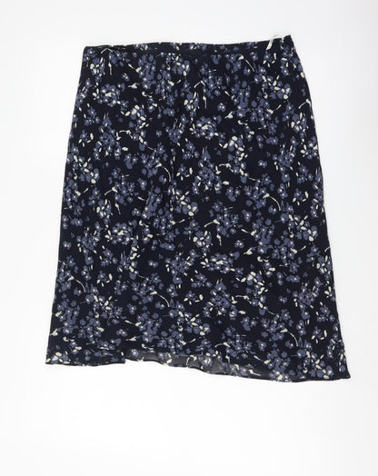 Precis Womens Blue Geometric Viscose Flare Skirt Size 16