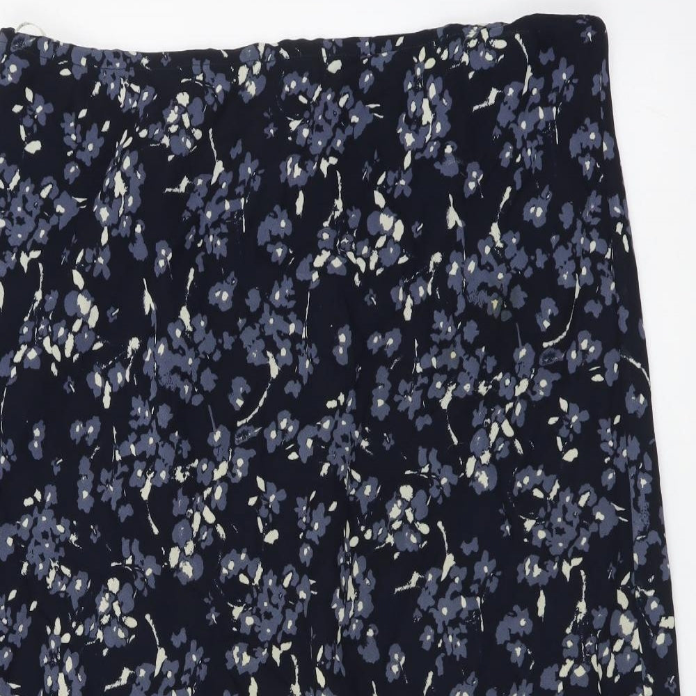 Precis Womens Blue Geometric Viscose Flare Skirt Size 16