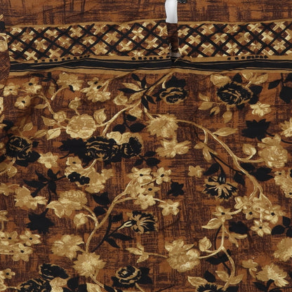 Melisa Lawrence Womens Brown Floral Viscose Basic T-Shirt Size M Round Neck