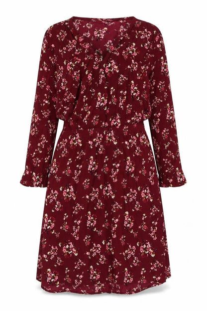 H&M Womens Purple Floral Viscose A-Line Size XS V-Neck Pullover