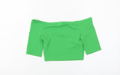 Womens UK Size M Zara Green Cropped Blouse