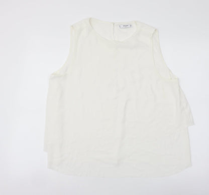 Womens UK Size L Mango Ivory Basic Tank