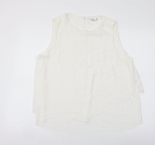 Womens UK Size L Mango Ivory Basic Tank