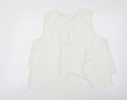 Womens UK Size L Mango Ivory Basic Tank