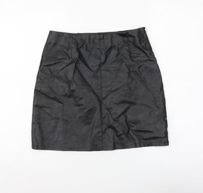 Primark Womens Black Polyester A-Line Skirt Size 8 Zip