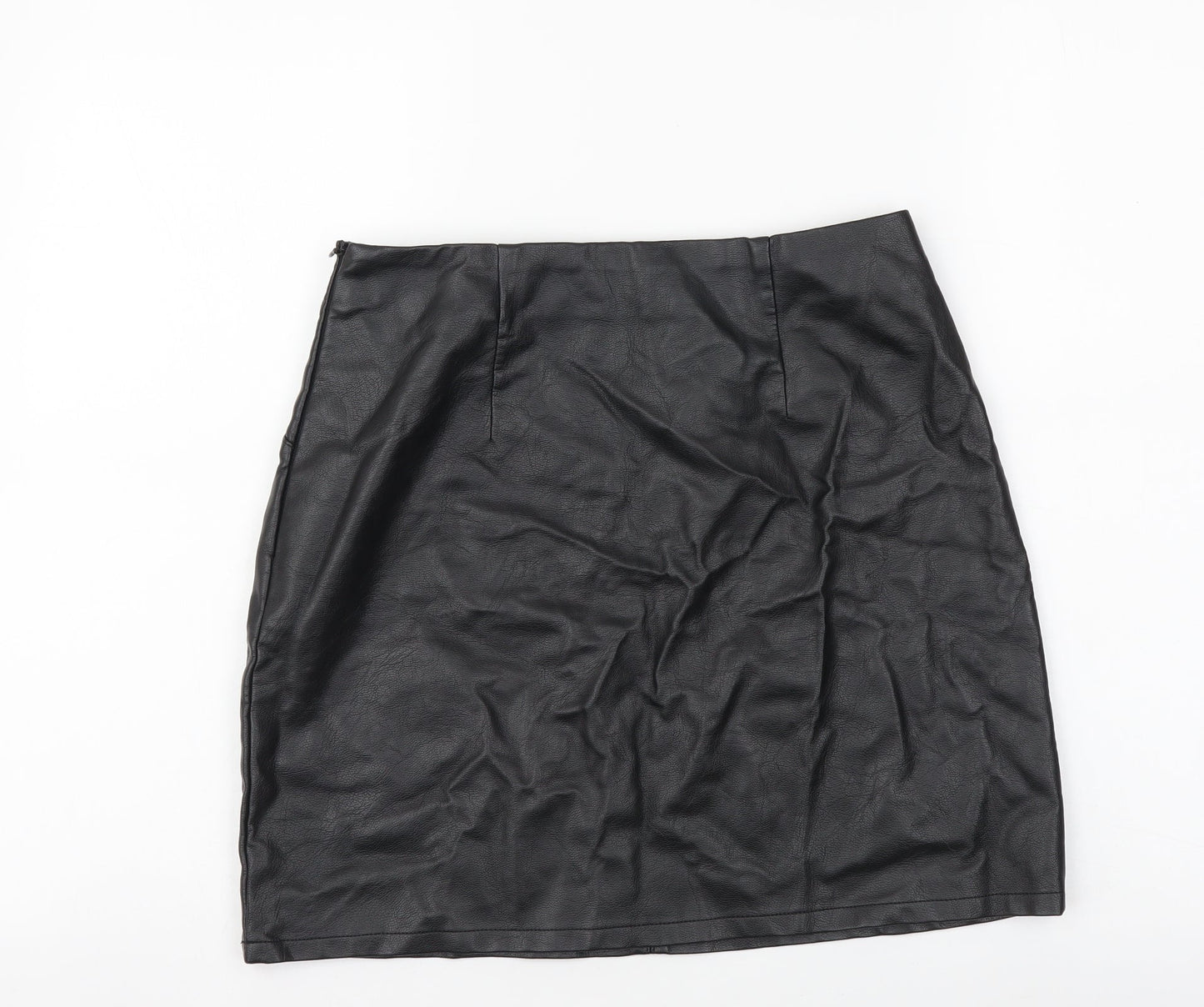 Primark Womens Black Polyester A-Line Skirt Size 8 Zip