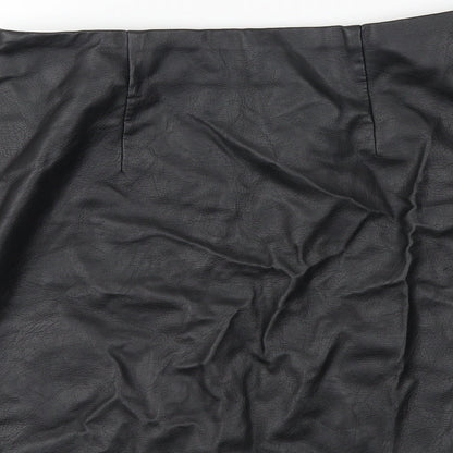 Primark Womens Black Polyester A-Line Skirt Size 8 Zip