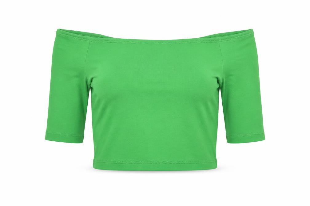 Womens UK Size M Zara Green Cropped T-Shirt
