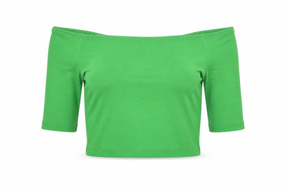 Womens UK Size M Zara Green Cropped T-Shirt