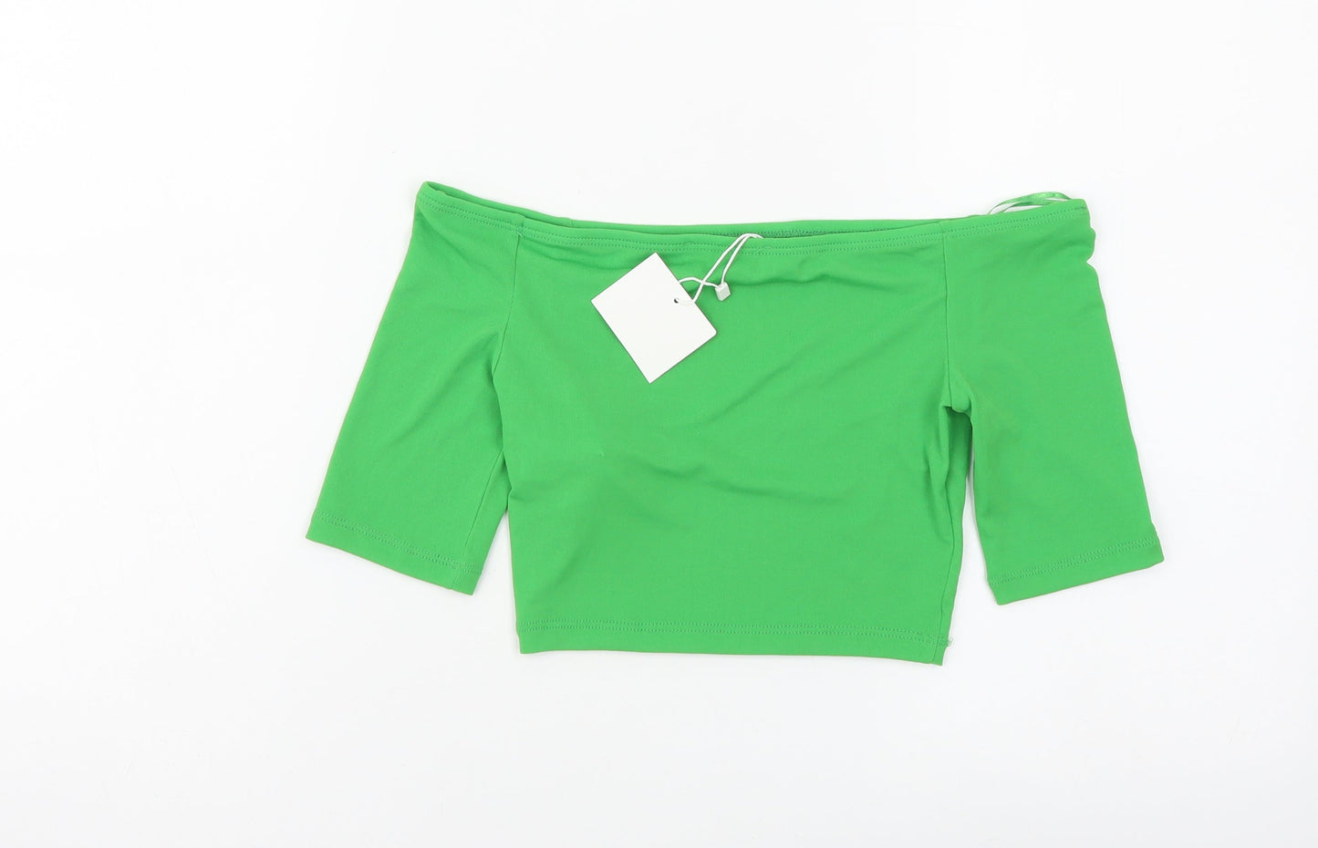 Womens UK Size M Zara Green Cropped T-Shirt