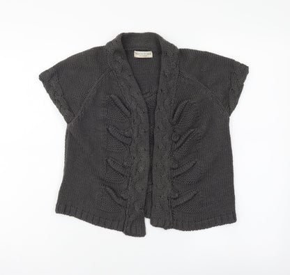 Indigo Womens Grey V-Neck Acrylic Shrug Jumper Size 10