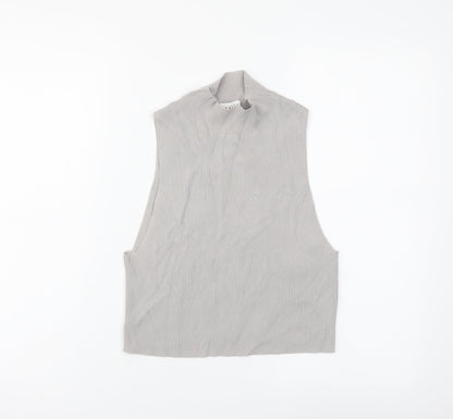 Womens UK Size L Topshop Grey Basic Tank