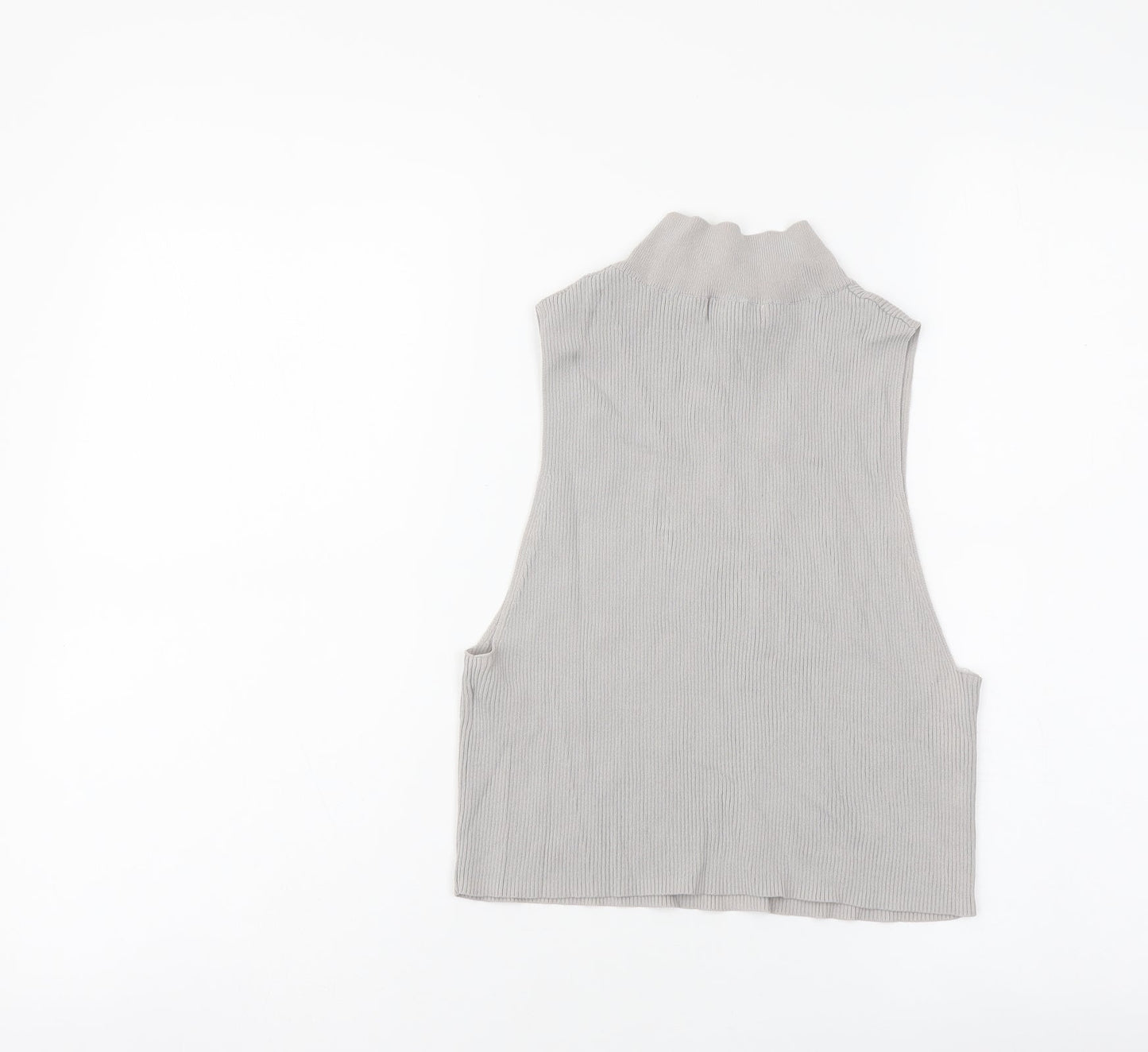 Womens UK Size L Topshop Grey Basic Tank