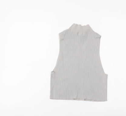 Womens UK Size L Topshop Grey Basic Tank