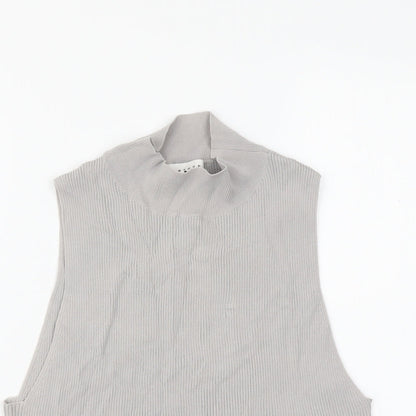 Womens UK Size L Topshop Grey Basic Tank