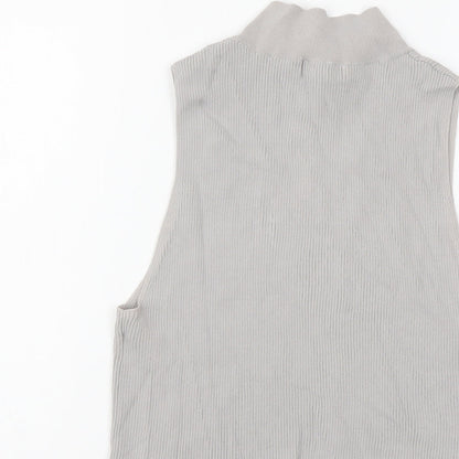 Womens UK Size L Topshop Grey Basic Tank