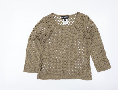 Womens UK Size S Marble Brown Pullover Jumper