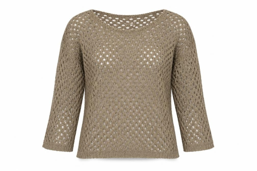 Womens UK Size S Marble Brown Pullover Jumper