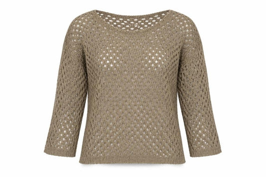 Womens UK Size S Marble Brown Pullover Jumper