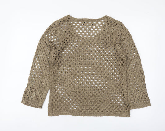 Womens UK Size S Marble Brown Pullover Jumper